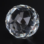 Clear Cut Crystal Glass Ball, 60/80mm Clear Cut Crystal Sphere Prisms Glass Ball Translucent Faceted Gazing Ball Suncatcher Home Hotel Decor Hardware Fittings(60MM/2.36in)