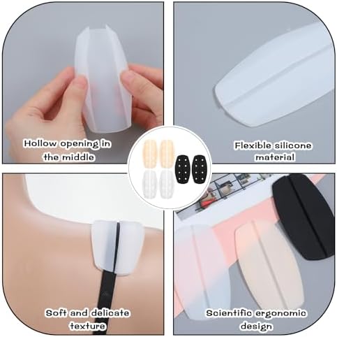 6Pcs Silicone Bra Strap Cushions, Anti Slip Bra Strap Pads for Women, 3 Colors Bra Strap Holders to Prevent Slipping And Relieve Discomfort, Gel Pads for Bra Straps