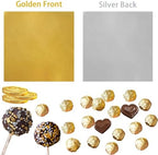 200 Pack 3.15x3.15 inch Golden Chocolate Wrappers Aluminium Foil Square Sweets Lolly Paper Wrapping for DIY Food Candy Packaging Decoration Party Favor Wedding Birthday Accessories