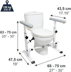 KMINA Toilet Safety Rails for Seniors, Heavy Duty Frame with Handles, Adjustable Height and Width, Handicap Grab Bars