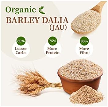 Ghotaram Desi JAU ka Dalia, Jau Daliya Porridge, Organic Sprouted Broken Cracked Barley, Jao ki Guli, Natural Barley Daliya with High Fiber, Healthy Sprouted Barli, Javvu Dalia-240g
