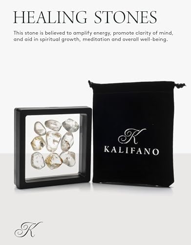 KALIFANO Tumbled Clear Quartz Bundle (300+ Carats) with Healing & Calming Effects - AAA+ High Energy Cuarzo Reiki Worry Crystal Used for Amplifying Energy and Clarity (Information Card Included)