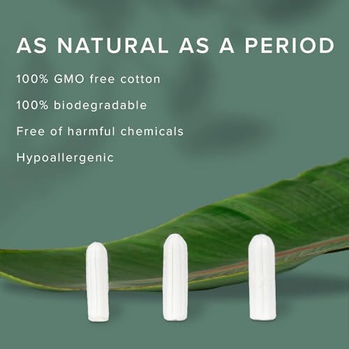 Veeda 100% Natural Cotton Compact Tampons Super Plus Absorbency - Non-Applicator Tampons with leak proof protection - Unscented, Chlorine & Toxin Free - 96 Count
