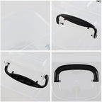 Quickquick 8 L Plastic Latching Box with Handle, Storage Latch Bins with Handles, Clear, 2 Packs