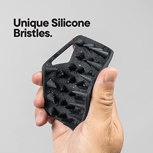TOOLETRIES Beard Scrubber - Silicone Beard Brush & Exfoliator for Men, Deep Cleans & Unclogs Pores, Ergonomic Handle Design, Removes Beardruff - Charcoal