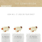 Cake Topper - HAPPY thanksgiving - Double Sided gold glitter with fall colors leaves - Premium quality Made in USA