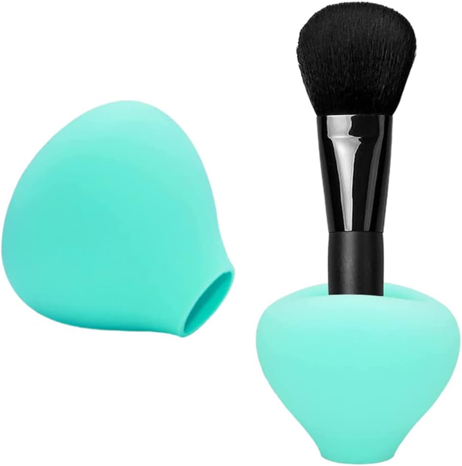 Zerone Silicone Makeup Brush Protector, Reusable Brush Cover for Storage & Travel, Dustproof Brush Organizer Case for Cosmetic Brushes, Green, 1 Pack