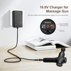 16.8V Charger for Massage Gun Compatible with TheraGun, Hyperice, Medcursor, Mebak, Toloco, Sportneer, Sonic, Fusion, Youdgee, Sharper Image, Olsky，Cryotex, Cholas Massage Gun - 79in DC Charger