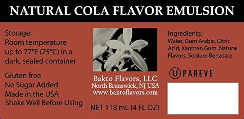 Bakto Flavors Natural Cola Flavor Emulsion, 4 Ounces