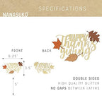 Cake Topper - HAPPY thanksgiving - Double Sided gold glitter with fall colors leaves - Premium quality Made in USA