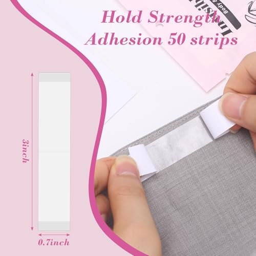 Fashion Double Sided Tape-Strong Body Adhesive for Clothes & Skin Waterproof,No Residue,Hypoallergenic for All Skin Shades