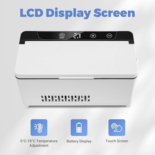 Electric Insulin Cooler Travel Case, Mini Insulin Fridge Box, Portable Insulin Refrigerator, Diabetic Insulin Cooler, TSA Approved Temperature Control LED Display, Rechargeable Battery