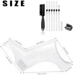 White Barber Pencil Set - Edge Hairline Razor Trace Pencils Beard Guide Beard Hairline and Beard Shaping Pencils,with Sharpener Ruler Brush for Men
