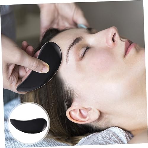 FOMIYES Horn Scraping Tool Multifunctional Gua Sha Massage Plate for Body Face and Eye Care Durable Black Water Buffalo Horn Pain Relief and Skin Nourishment