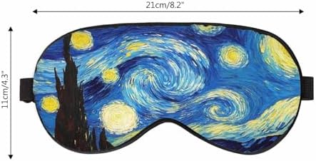 Starry Night Sleep Eye Mask Creative Van Gogh Classic Vivid Star Cloud Universe Men Women Sleep Mask with Adjustable Strap Eye Cover Eye Shade for Travel, Nap,Meditation