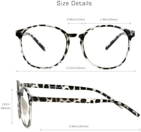 VisionGlobal Blue Light Blocking Glasses for Women Men, Oval Frame Computer Reading Glasses(Leopard,+2.00 Magnification)