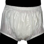 Adult Pull on Plastic Pants Anti-Side Leakage Incontinence Safety Pants Quiet Waterproof Diaper Covers Reusable,Pink,L