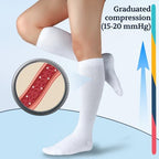 LIN PERFORMANCE Compression Socks for Women and Men 3 Pairs 15-20 mmHg Cotton Knee High Support Socks for Travel Sport