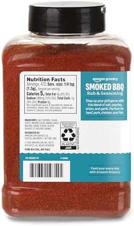 Amazon Grocery, Smoked BBQ Rub & Seasoning, 25 Oz