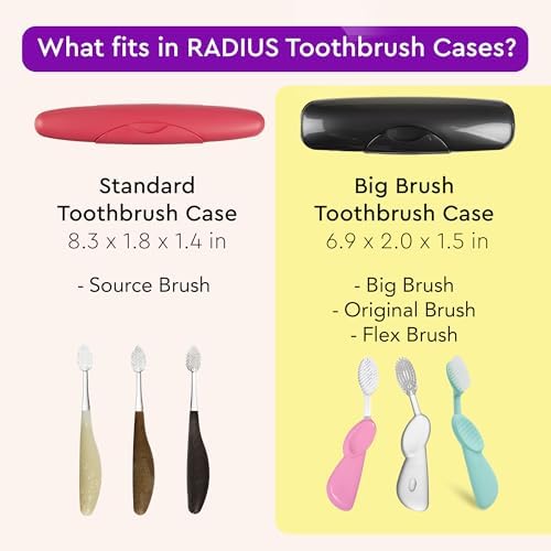 RADIUS Toothbrush Travel Case for Big Brush/Original/Scuba Brushes, BPA-Free Recycled Plastic, Portable for Bathroom, School, Home, Camping - Mint (ONLY fits the Big Brush/Original/Flex/SCUBA)