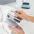 Household Cleaning Brushes Laundry Brush with Handle Flexible Washing Scrub Soft Hair Cleaning Clothes Cleaner Household Tools(Grey)