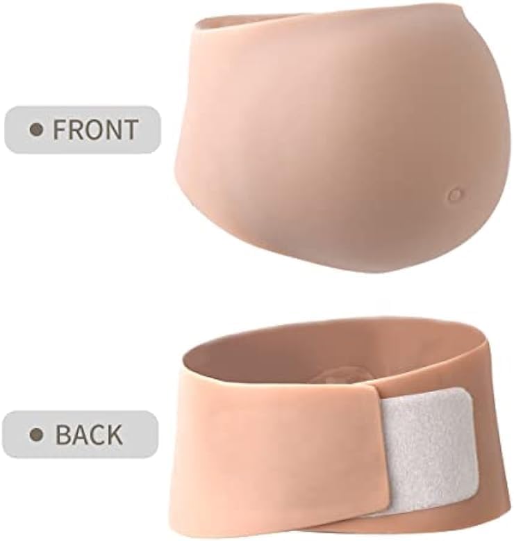 Fake Pregnant Belly Lightweight Cotton Filled Artificial Silicone Pregnant Fale Belly Props for Pretending Pregnancy (Skin,6-8Months)