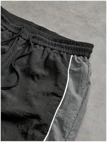 SHENHE Men's Y2k Wide Leg Color Block Baggy Parachute Pants Hip Hop Track Trousers Streetwear