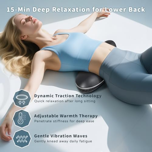 Zenopax Electric Lumbar Traction Device, Lower Back Massager with Dynamic Airbag Traction, 3-Level Heat, Vibration - Quick Relaxation, Easy to Use, Home/Office Use