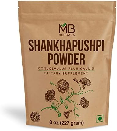 MB Herbals Shankhapushpi Powder 8 oz (227 Gram) | Shankhpushpi Powder | Convolvulus pluricaulis | Herbal Suppplement