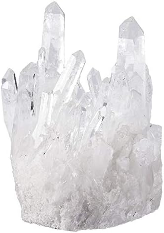 Rockcloud Natural Clear Rock Crystal Quartz Cluster Stone Specimen for Home Decoration, Healing Crystals Points Druzy Geode Figurine for Fengshui