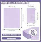 SietDESEO 50 Pieces 3-ply Light Purple Napkins Disposable 13 x 15.7 Inches Lavender Guest Bathroom Napkins Disposable Hand Towels for Bathroom Wedding Birthday Party Paper Dinner Napkin