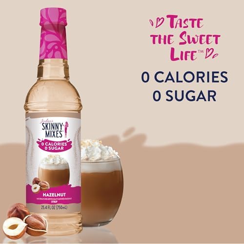 Jordan's Skinny Mixes Syrups, Hazelnut Coffee Syrup, Sugar Free, 25.4 Ounces (Pack of 2), Zero Calorie Drink Flavoring & Mixes