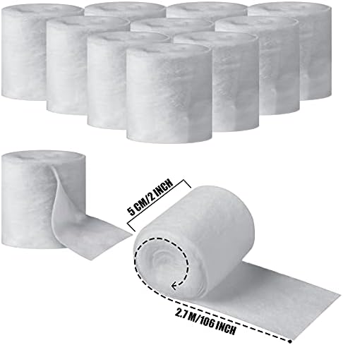 Nuanchu 12 Rolls Medical Cotton Cast Padding Roll Individual Pack Soft Plaster Cloth Gauze Roll Undercast Padding Wrap Bandage for Halloween Bandage Art Body Casts Mask Making Craft(2 Inch X 8.8 ft)