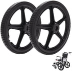 Rear Wheel Replacement for Wheelchairs (Set of 2), 14inch Non-Pneumatic Solid Tire with Metal Bearing, Model: 14×1.75 (Black)