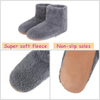 USB Heated Slippers Booties Electric Heating Boot Slippers Washable Feet Warmer Warm Indoor House Shoes Feet Heater Men Women