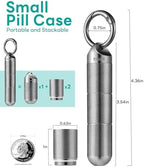 TISUR Titanium Keychain Pill Holder Small Metal Pill Case, Pill Organizer Portable Waterproof Pill Container, Travel Pill Bottle Box for Purse (Large-0.63in 3 Separate Compartments)