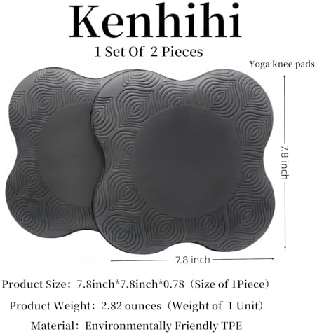 Yoga Knee Guards (Set of 2) - Male and Female Yoga Props and Accessories for Fitness, Travel, Meditation, Kneeling, Balance, Floor, Pilates Pads for Knee and Elbow