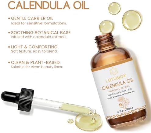 Calendula Oil, Premium & Natural, Multi-Purpose for Face & Body, Gentle & Soothing for Sensitive Skin, 2 fl oz (60mL)