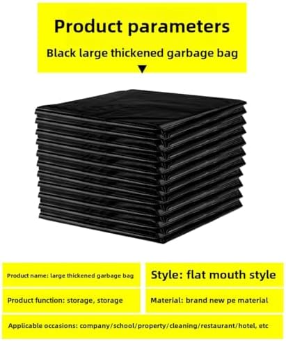 70 gallon 47.24 inches wide x 55.12 inches high Large garbage bag, thick and oversized, hotel, oversized plastic bag, disposable commercial and household use (40 pieces).