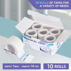 iFwevs Paper Medical Tape 10 Rolls - 1" x 10 Yards Latex-Free & Hypoallergenic Soft Paper Surgical Tape, Applicable to Surgical Tape for Skin, Dressings, Wound First Aid Tape