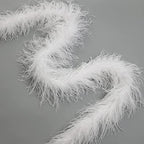 Soarer White Ostrich Feather Boas – 2yards 3ply Long Boas for Party, DIY Production, Clothing Decoration (White)