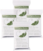 4 Pack Emergency Blanket, Premium Mylar Bankets, Thermal Blanket for Camping, Space Blankets Survival, Foil Blankets for Warmth, Heat Reflective Blanket for Outdoors, Hiking, Marathons, First Aid