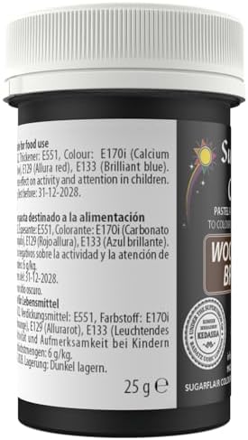 Sugarflair 5249 Paste Colours-Pastel Brown-25g, Woodland Brown