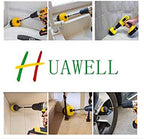 HUAWELL Drill Brush Power Scrubber Cleaning Brush with 2 Extended Attachment Set Kit for Grout, Floor, Tub, Shower, Tile, Bathroom and Kitchen Surface (Yellow)