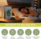 Samcci - Mugwort Tea Bag, 50 Teabags - 100% Natural Dried Mugwort leaves - No Sugar, No Caffeine, No Gluten, Vegan - Rich In Antioxidants