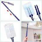 Replacement Handle Compatible with Duster Refill, Extended Handle Only Telescopic Extended Pole Adjustable Length Duster Handle for Home Cleaning Accessories (Blue)