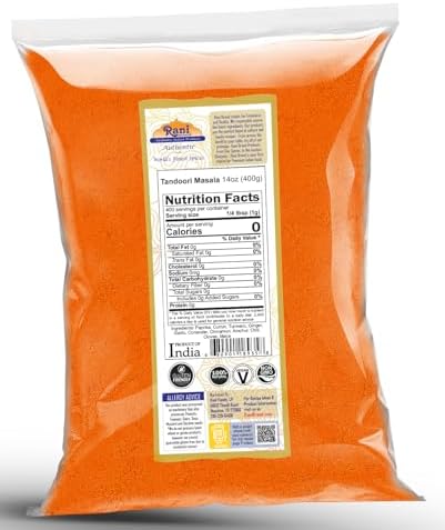 Rani Tandoori Masala (Natural, No Colors Added) Indian 11-Spice Blend 14oz (400g) ~ Salt Free | Vegan | Gluten Friendly | NON-GMO | Kosher | Indian Origin