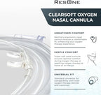 ResOne 14Ft Soft Adult Oxygen Nasal Cannula 1-Pack - Curved Prongs, Crush-Resistant Tubing - Nasal Tubes, Oxygen Concentrator Supplies - Soft Curved Nose Piece, Standard Size, Standard Flow 6 LPM