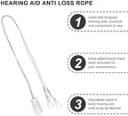 Hearing Aids Clip Holder with Anti-Lost Lanyard for Seniors Portable BTE Hearing Aid Rope with Clamp Silicone Tips and Carry Case