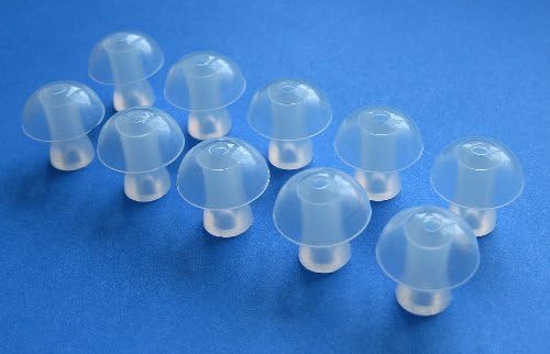 10 Large (L) Soft Replacement Mushroom Domes Eartips Compatible with Hearing Aids and Headphones
